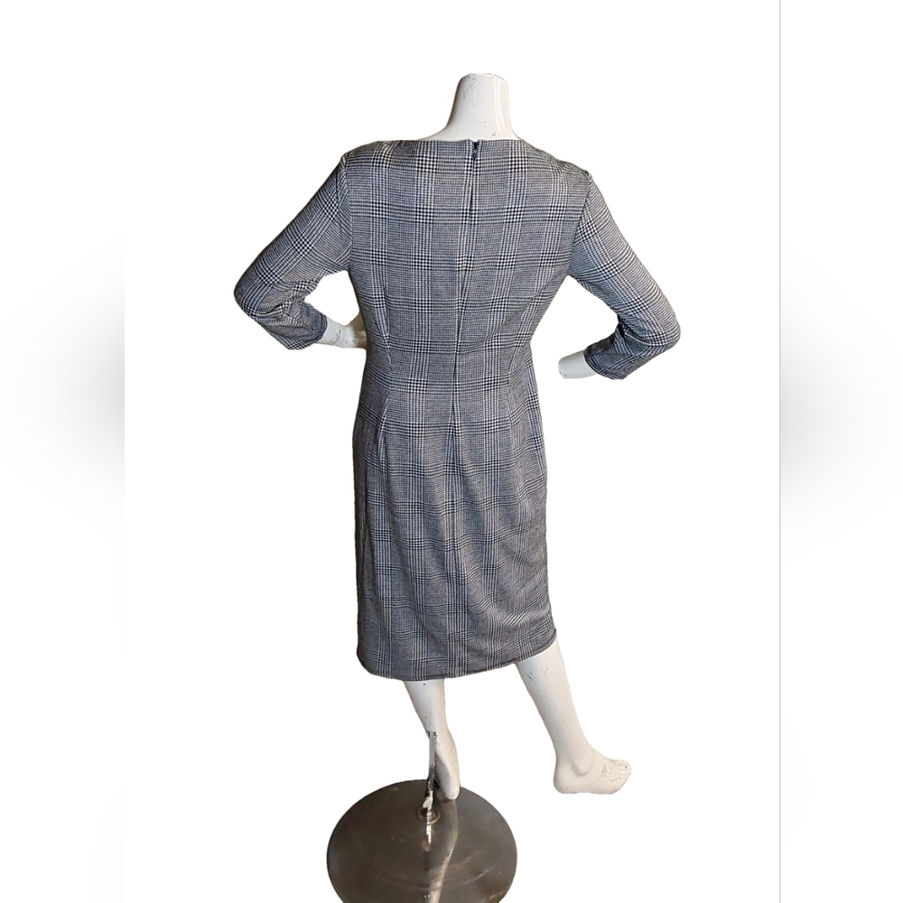 TAHARI NEIMAN MARCUS WOMEN'S HOUNDSTOOTH DRESS SIZE 10 - Picture 3 of 5